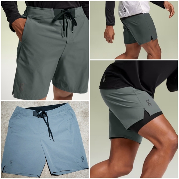 On Running Men's Two In One Performance Hybrid  Athletic Shorts Sz L - Picture 1 of 14